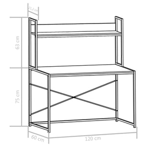 vidaXL Computertisch Schwarz 120×60×138 cm