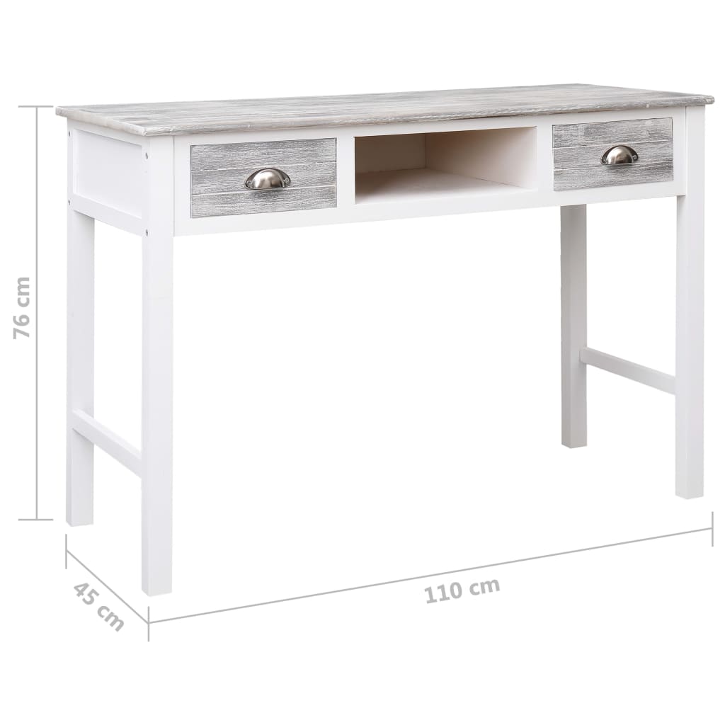 vidaXL Schreibtisch Grau 110×45×76 cm Holz