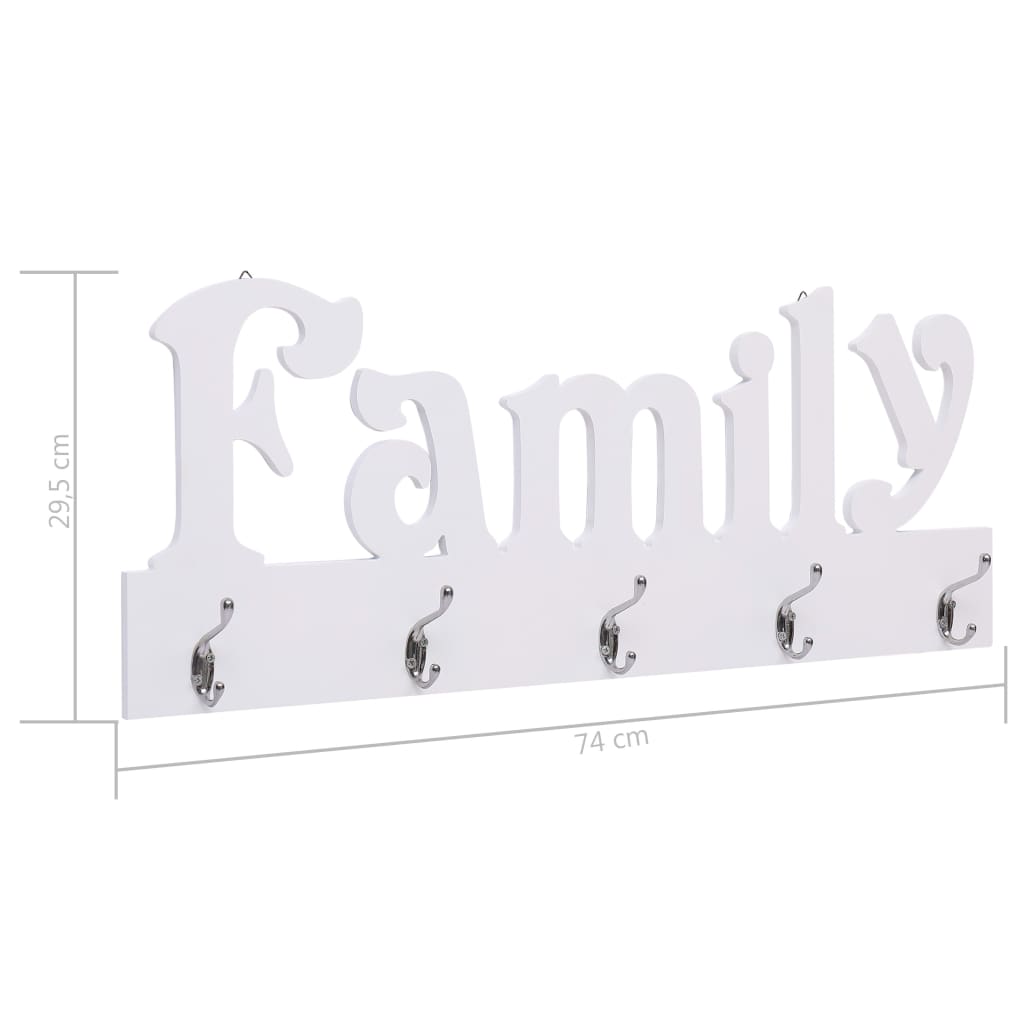 vidaXL Wandgarderobe FAMILY 74 x 29,5 cm