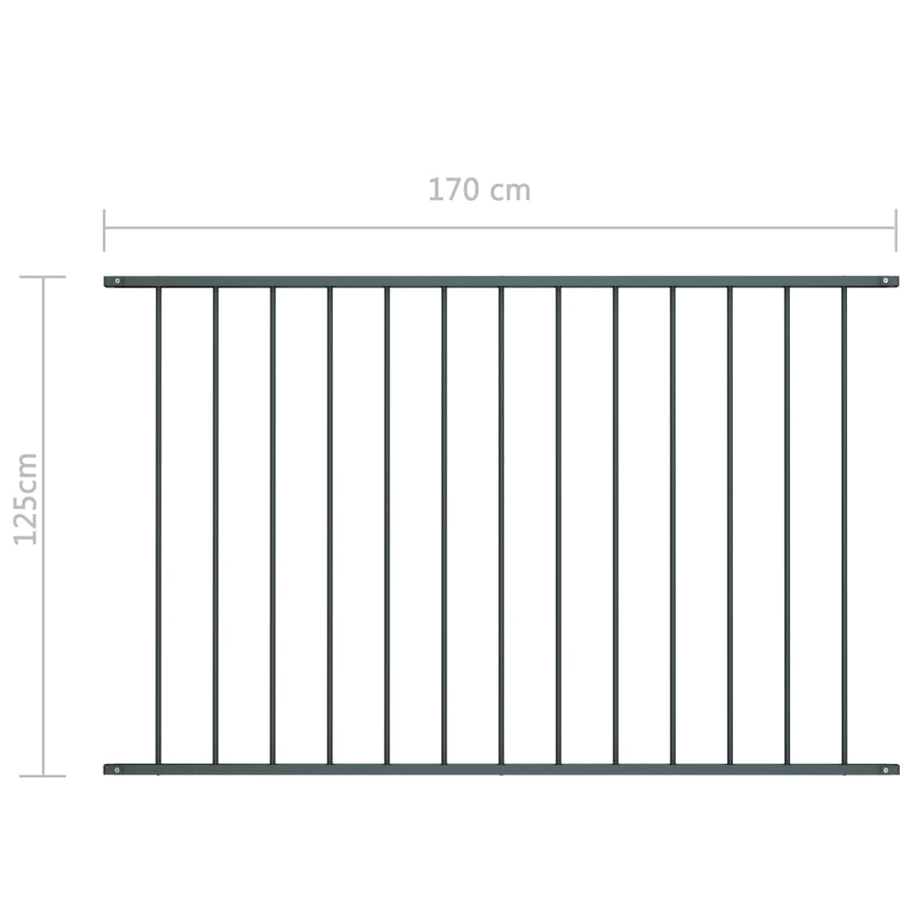 vidaXL Zaunfeld Pulverbeschichteter Stahl 1,7 x 1,25 m Anthrazit