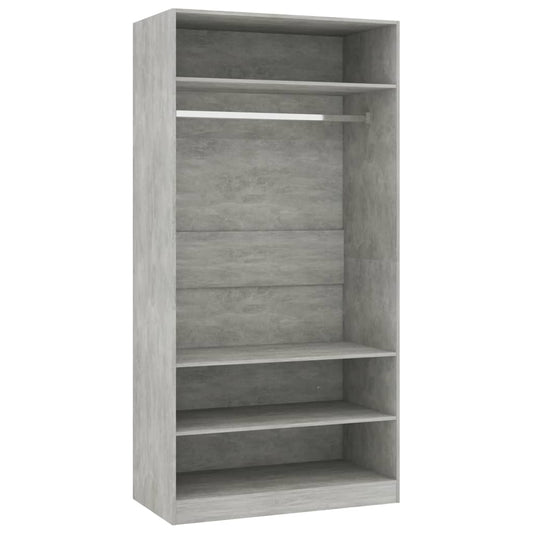 Kleiderschrank Betongrau 100x50x200 cm Holzwerkstoff VIDAXL