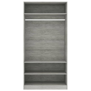 Kleiderschrank Betongrau 100x50x200 cm Holzwerkstoff VIDAXL