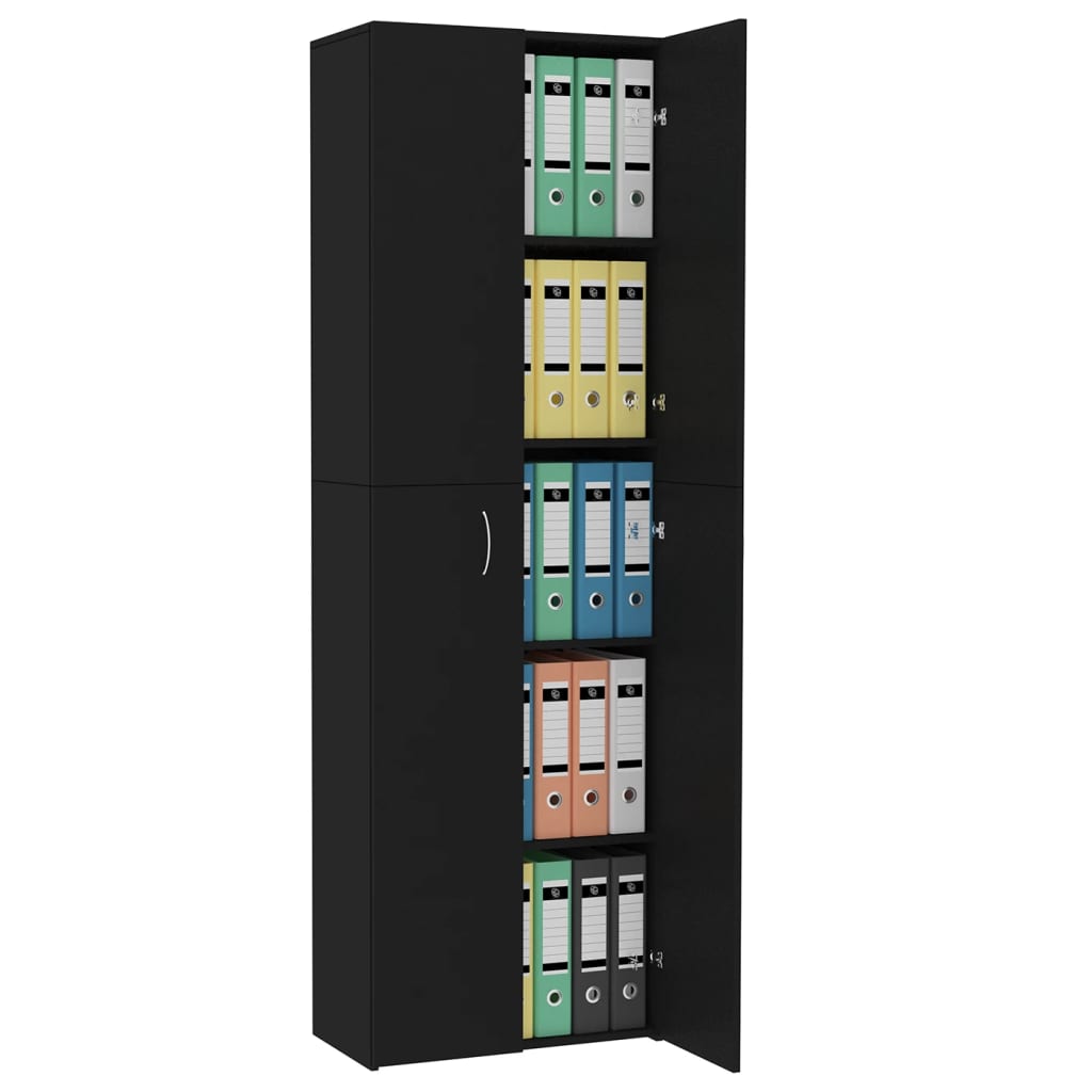 vidaXL Büroschrank Schwarz 60x32x190 cm Holzwerkstoff