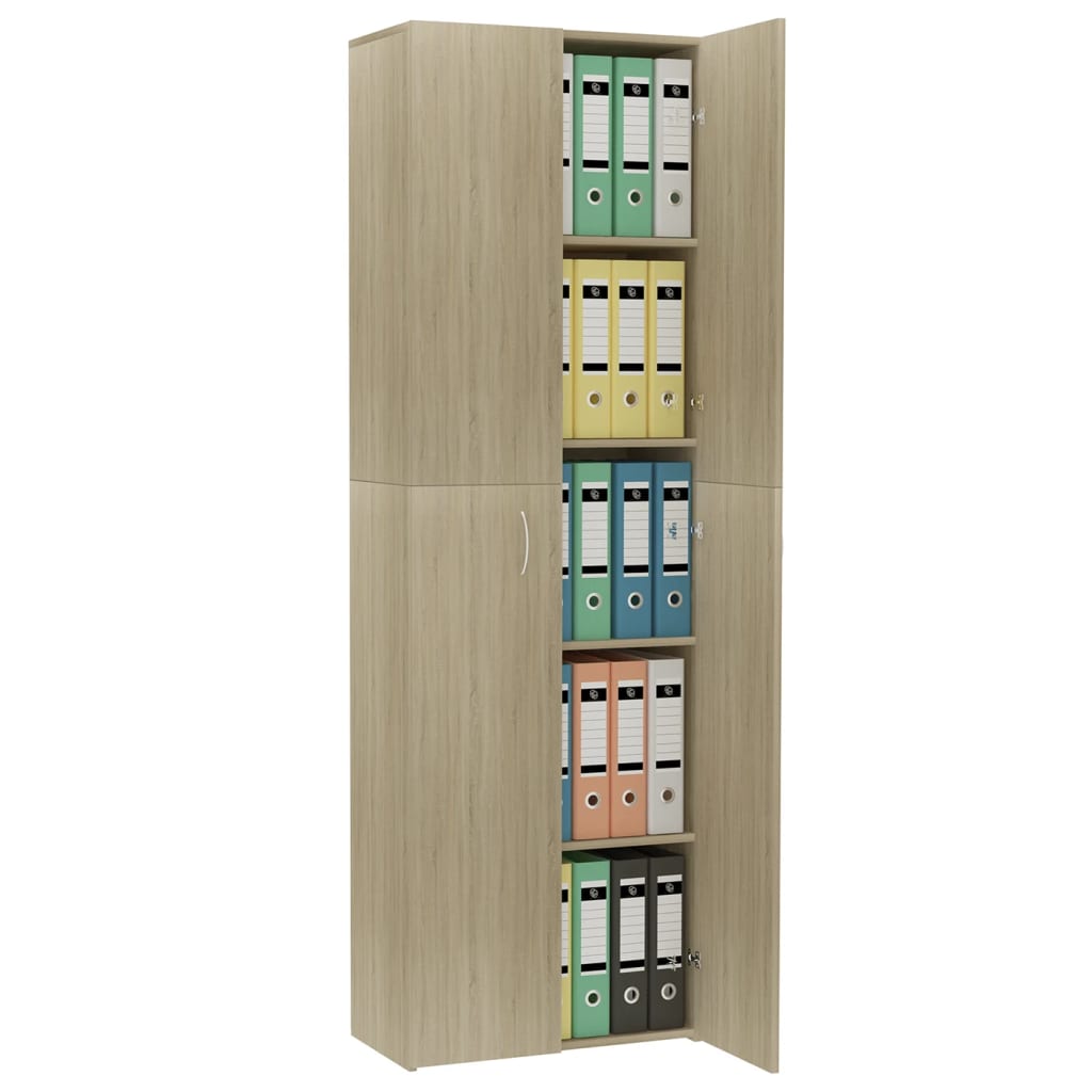 vidaXL Büroschrank Sonoma-Eiche 60x32x190 cm Holzwerkstoff