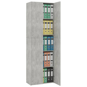 Büroschrank Betongrau 60x32x190 cm Holzwerkstoff Stilecasa