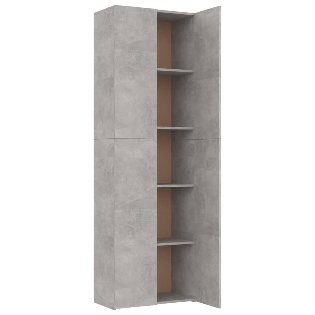 Büroschrank Betongrau 60x32x190 cm Holzwerkstoff Stilecasa