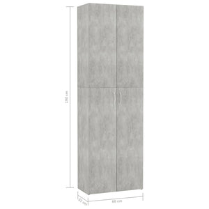 Büroschrank Betongrau 60x32x190 cm Holzwerkstoff Stilecasa