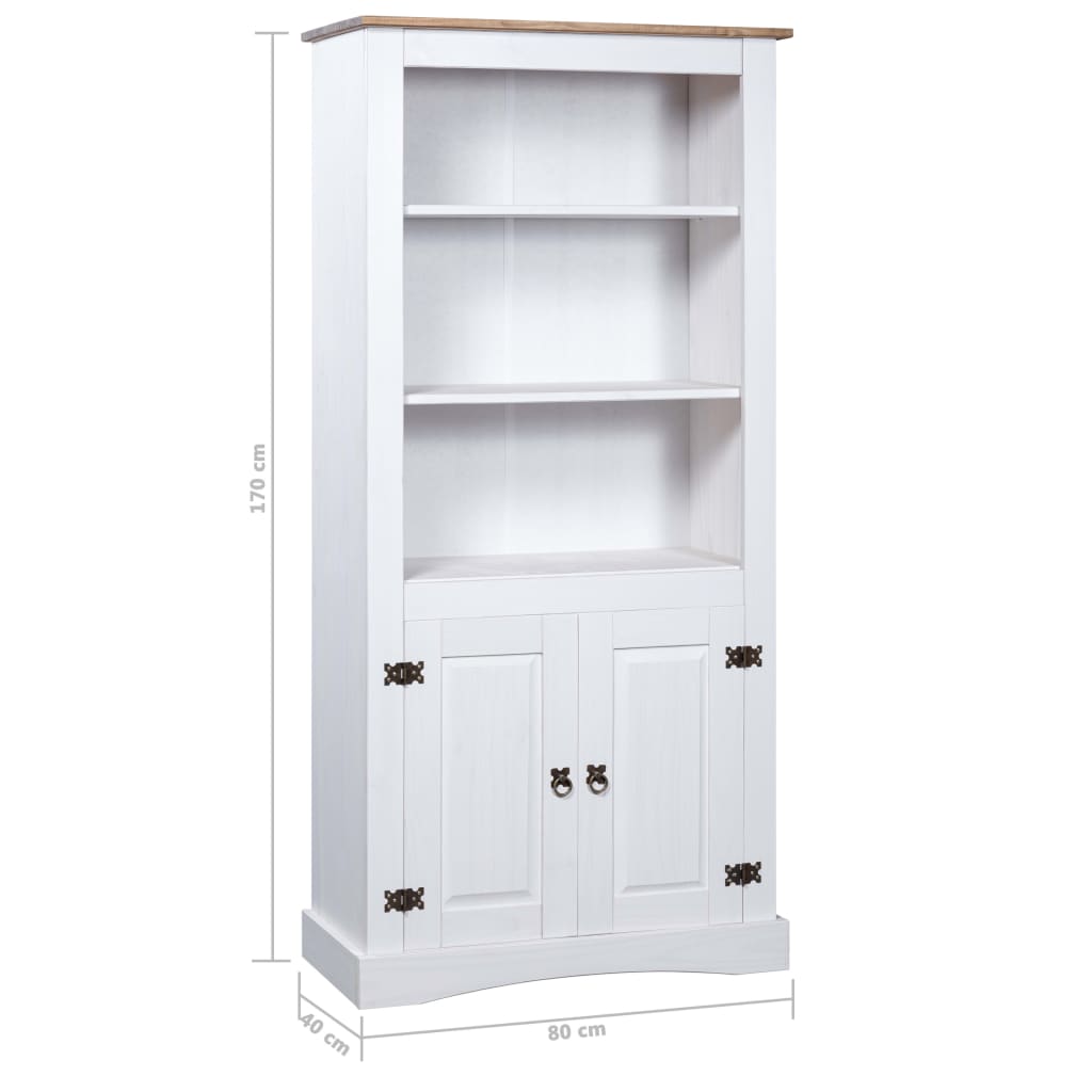 vidaXL Buffetschrank Mexiko-Stil Kiefernholz Weiß 80x40x170 cm