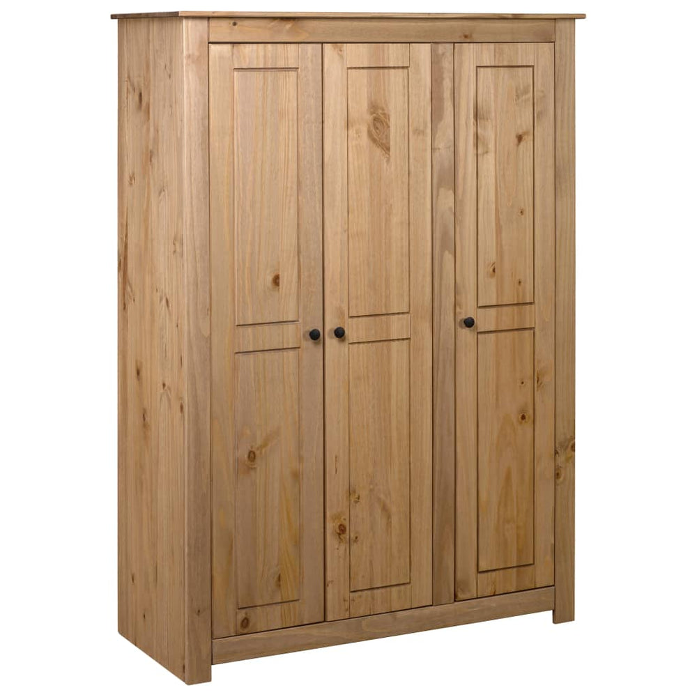 Kleiderschrank 3-Türig 118×50×171,5 cm Kiefer Panama Serie Stilecasa