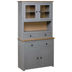 vidaXL Highboard Grau 93x40,5x180 cm Kiefernholz Panama