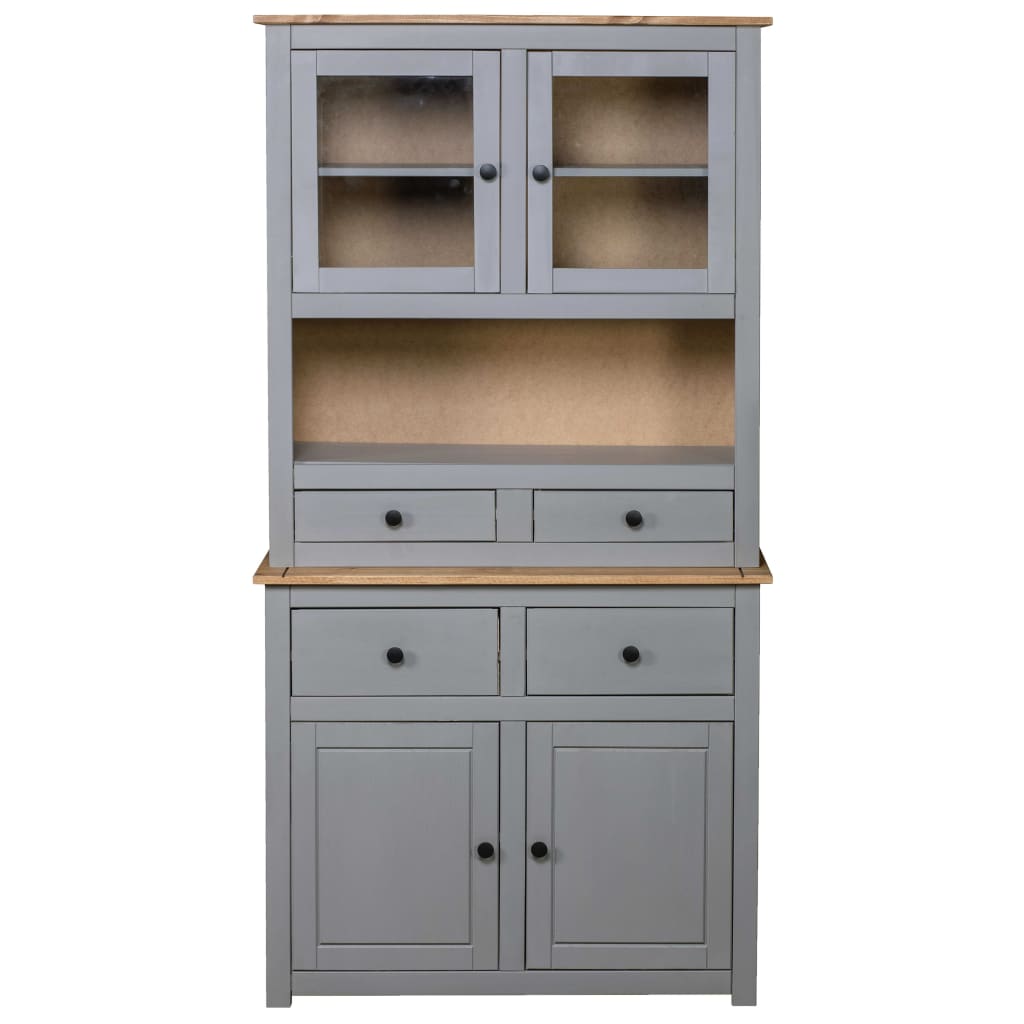 vidaXL Highboard Grau 93x40,5x180 cm Kiefernholz Panama