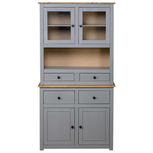 vidaXL Highboard Grau 93x40,5x180 cm Kiefernholz Panama