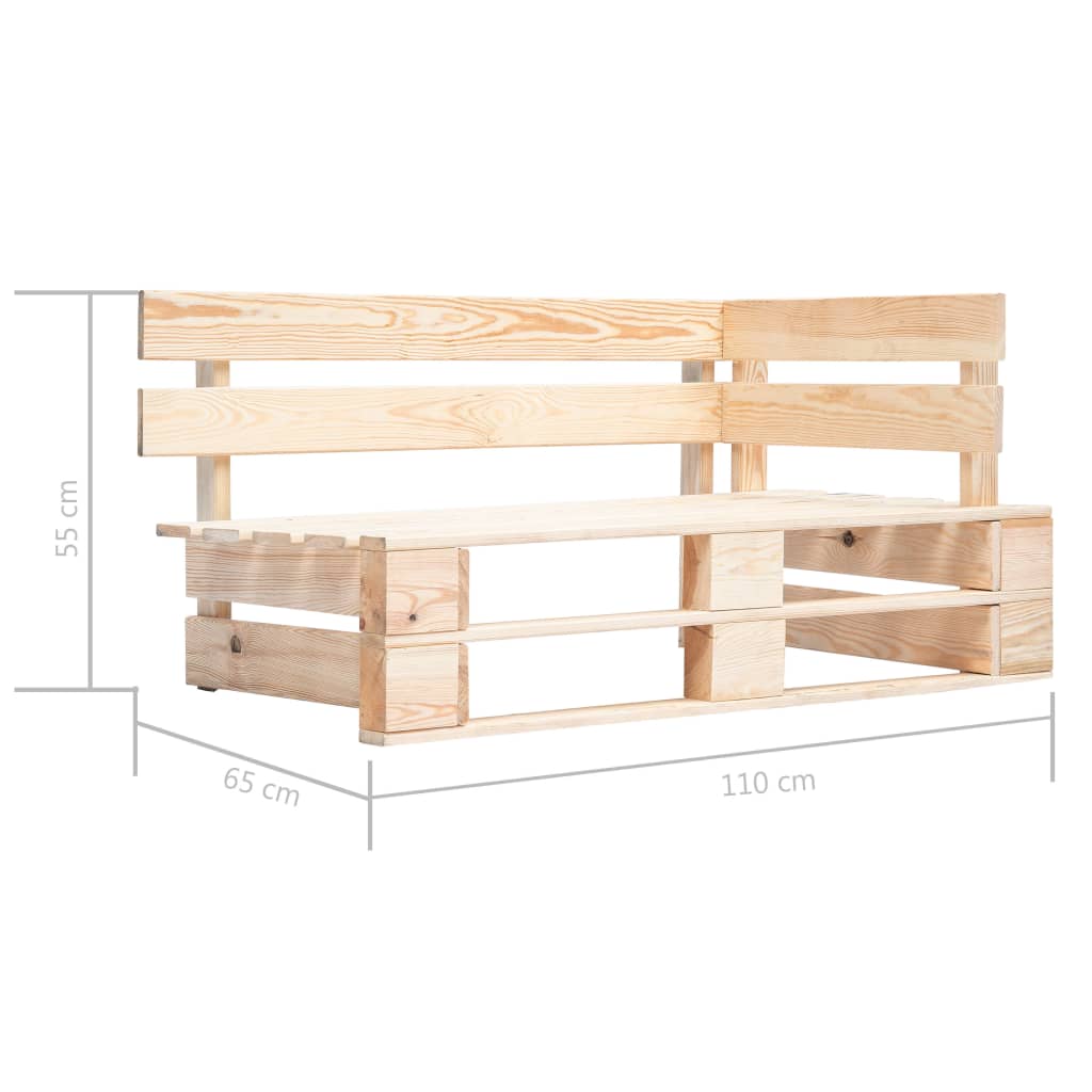 vidaXL Outdoor-Eckbank Paletten Holz