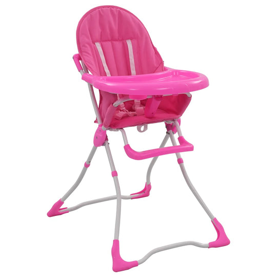 vidaXL Baby-Hochstuhl Rosa und Weiß