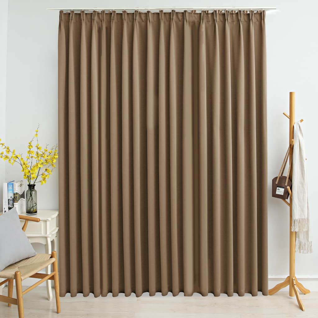 Verdunkelungsvorhang mit Haken Taupe 290 x 245 cm Stilecasa