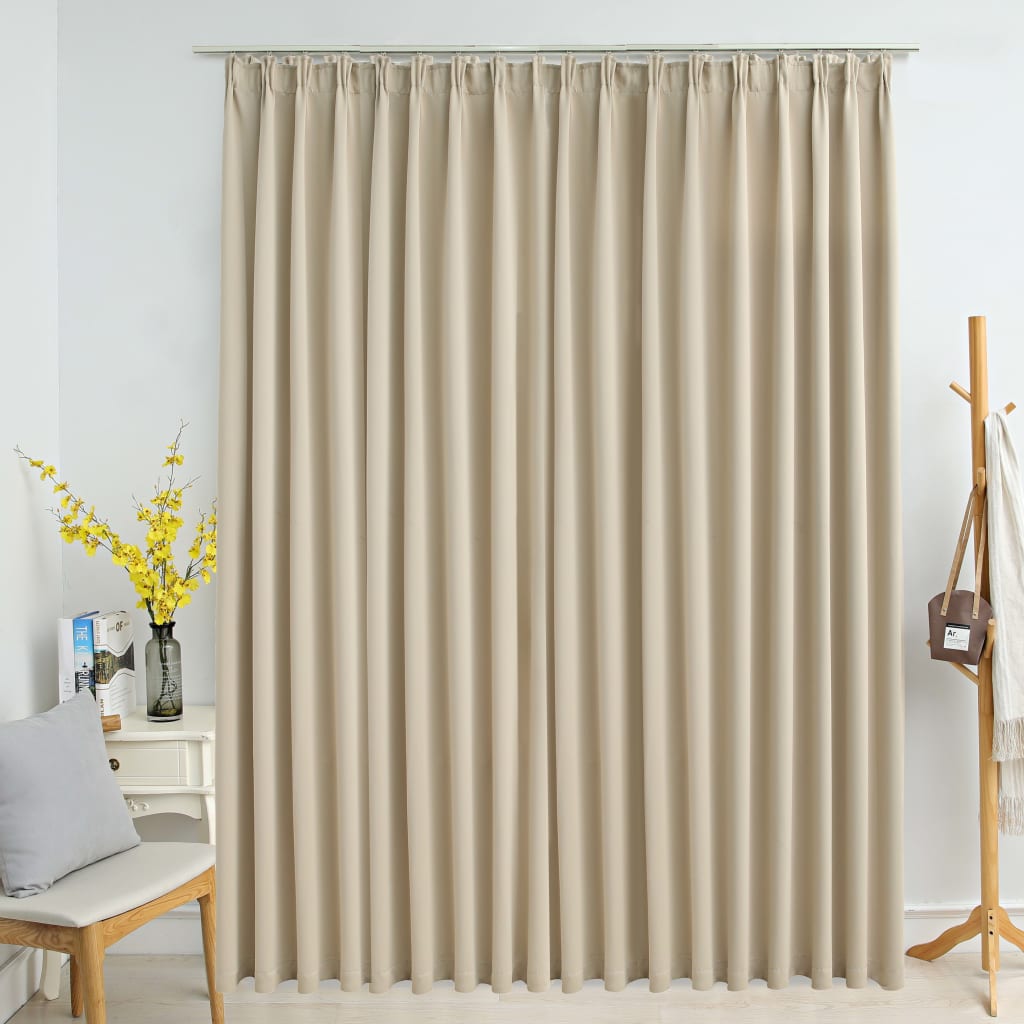 Verdunkelungsvorhang mit Haken Beige 290 x 245 cm Stilecasa