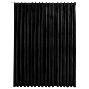 vidaXL Verdunkelungsvorhang mit Haken Samt Schwarz 290 x 245 cm