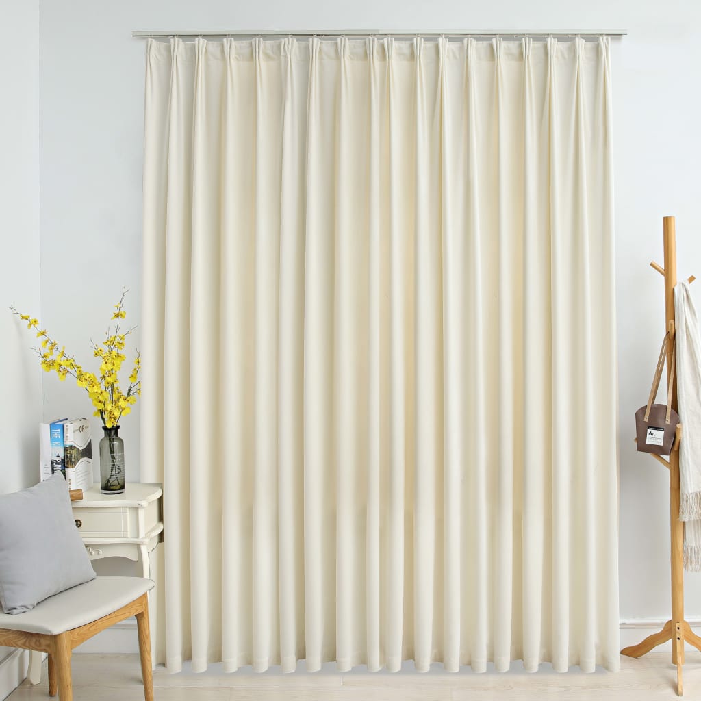 Verdunkelungsvorhang mit Haken Samt Creme 290 x 245 cm Stilecasa