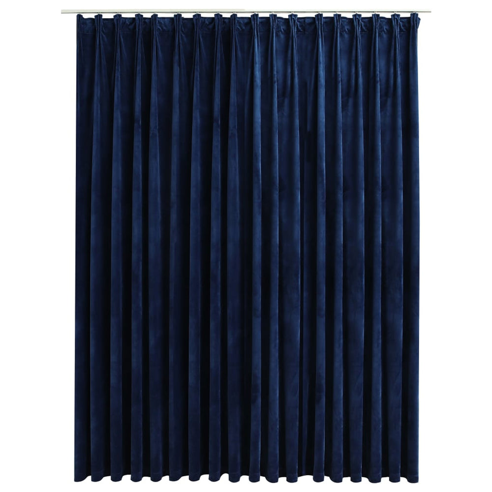 Verdunkelungsvorhang mit Haken Samt Dunkelblau 290 x 245 cm Stilecasa