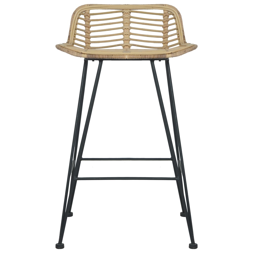 Barhocker 2 Stk. Rattan Natur Stilecasa