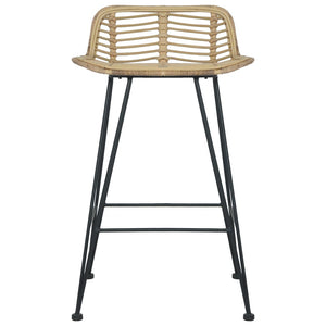 Barhocker 2 Stk. Rattan Natur Stilecasa