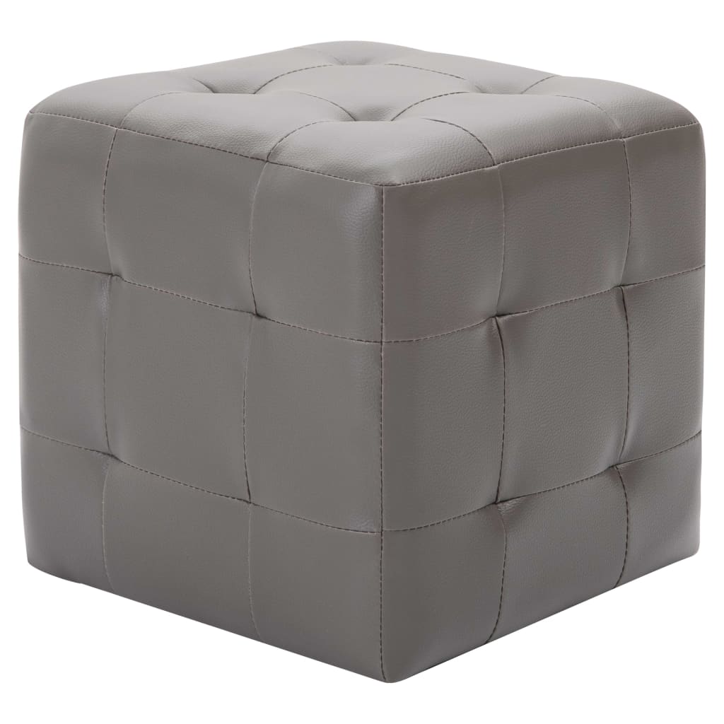 vidaXL Pouf 2 Stk. Grau 30x30x30 cm Kunstleder