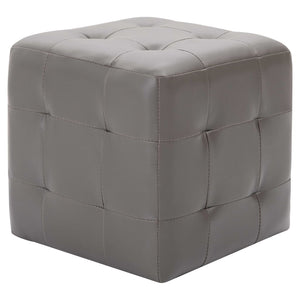 vidaXL Pouf 2 Stk. Grau 30x30x30 cm Kunstleder