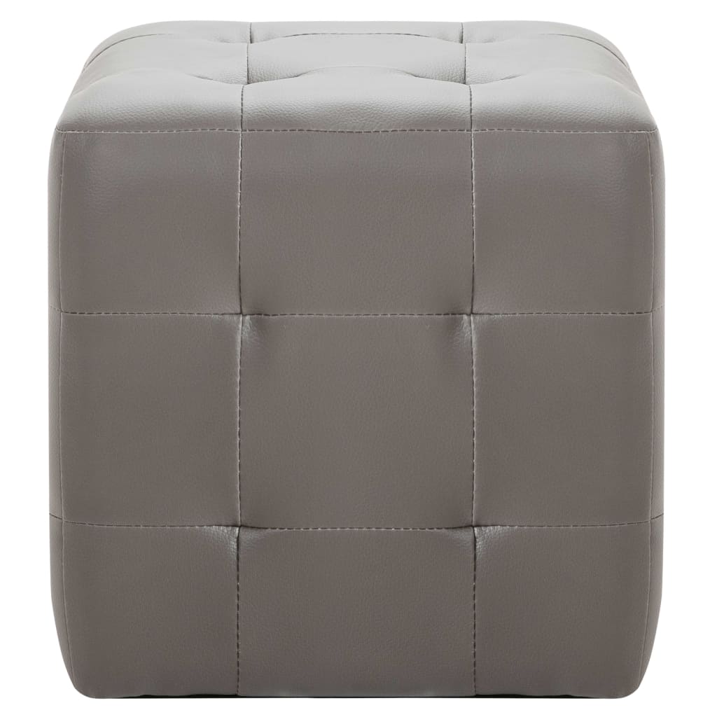 vidaXL Pouf 2 Stk. Grau 30x30x30 cm Kunstleder