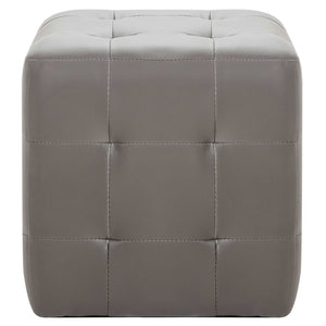 vidaXL Pouf 2 Stk. Grau 30x30x30 cm Kunstleder