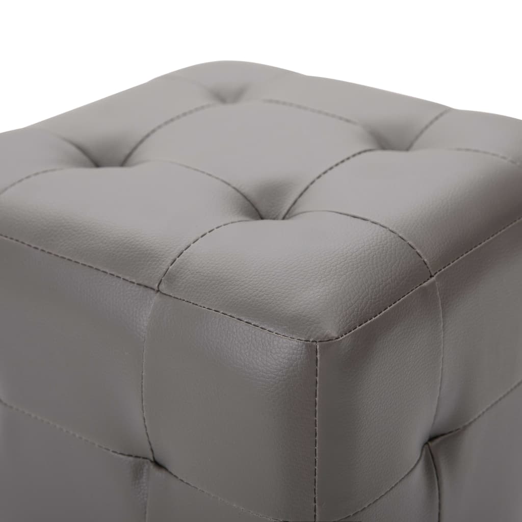 vidaXL Pouf 2 Stk. Grau 30x30x30 cm Kunstleder