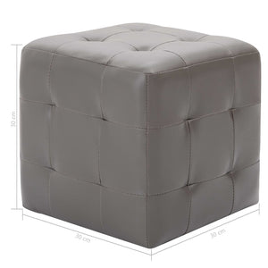 vidaXL Pouf 2 Stk. Grau 30x30x30 cm Kunstleder