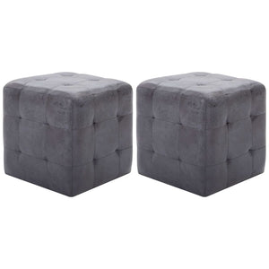 vidaXL Pouf 2 Stk. Grau 30x30x30 cm Wildleder-Optik