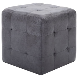 vidaXL Pouf 2 Stk. Grau 30x30x30 cm Wildleder-Optik