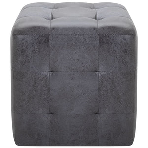 vidaXL Pouf 2 Stk. Grau 30x30x30 cm Wildleder-Optik