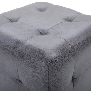 vidaXL Pouf 2 Stk. Grau 30x30x30 cm Wildleder-Optik