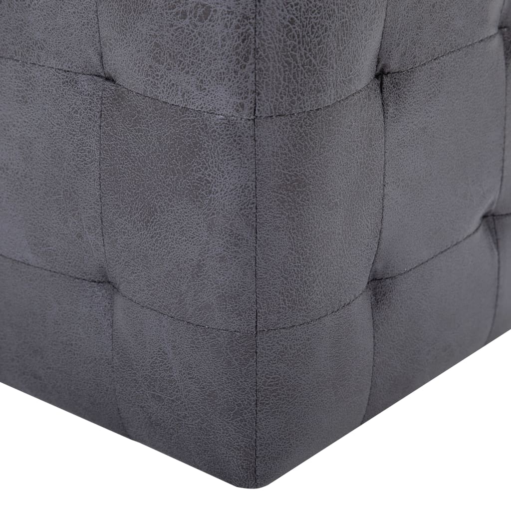 vidaXL Pouf 2 Stk. Grau 30x30x30 cm Wildleder-Optik