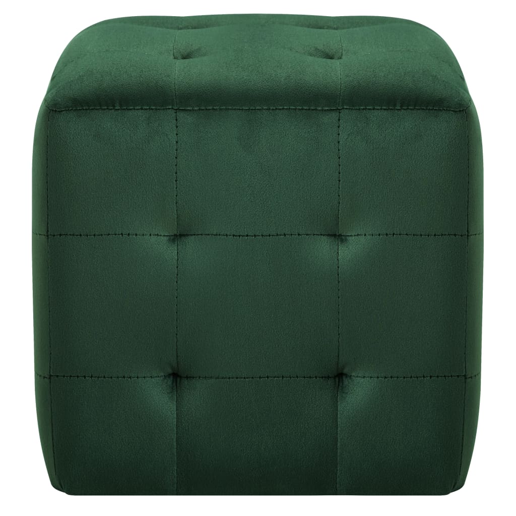 vidaXL Pouf 2 Stk. Grün 30x30x30 cm Samtstoff