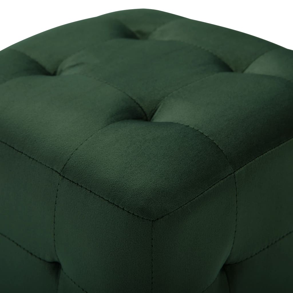 vidaXL Pouf 2 Stk. Grün 30x30x30 cm Samtstoff