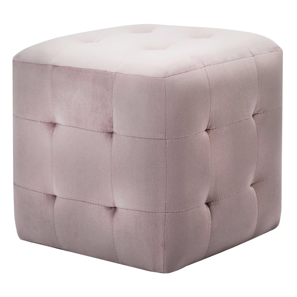 vidaXL Pouf 2 Stk. Rosa 30x30x30 cm Samtstoff