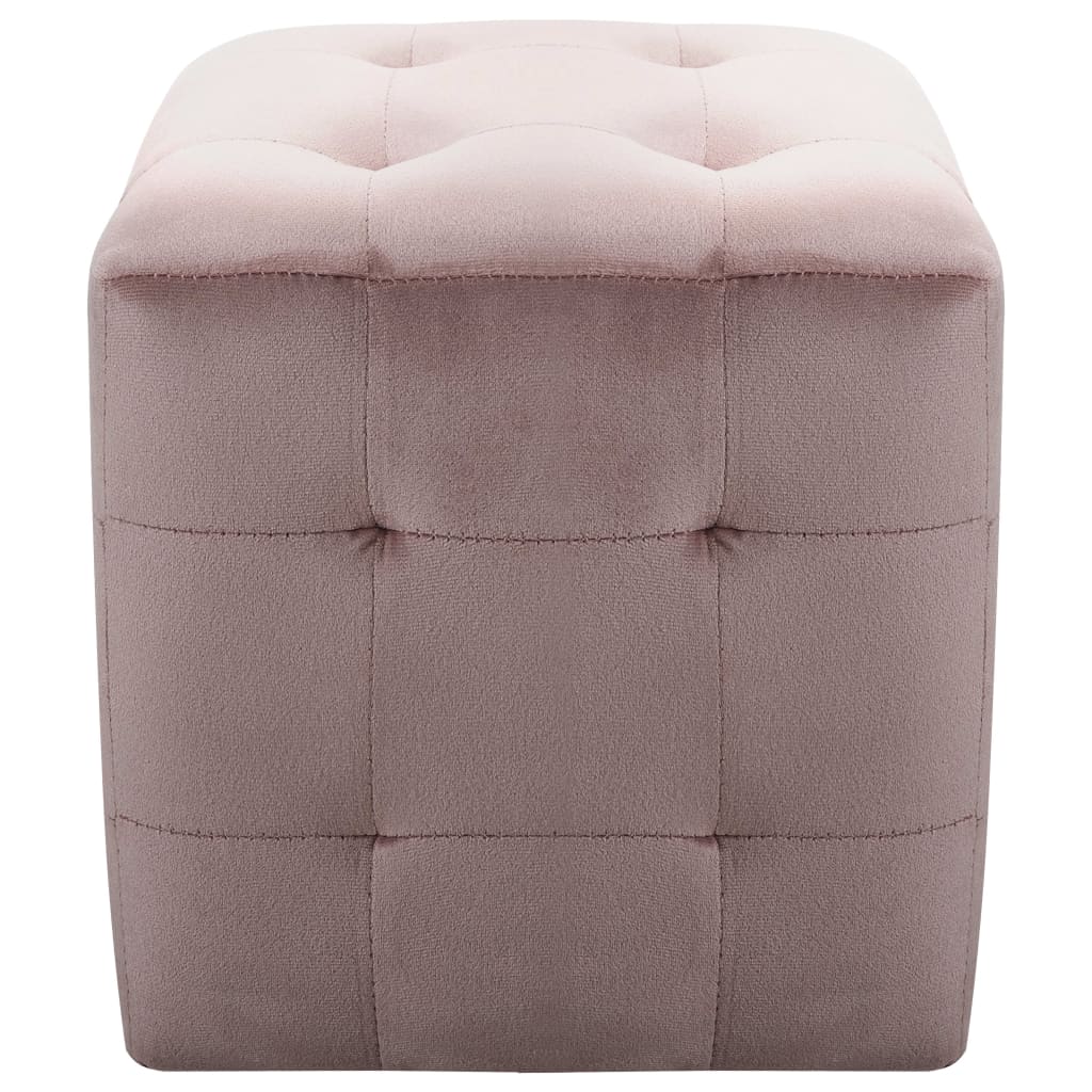 vidaXL Pouf 2 Stk. Rosa 30x30x30 cm Samtstoff