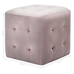 vidaXL Pouf 2 Stk. Rosa 30x30x30 cm Samtstoff