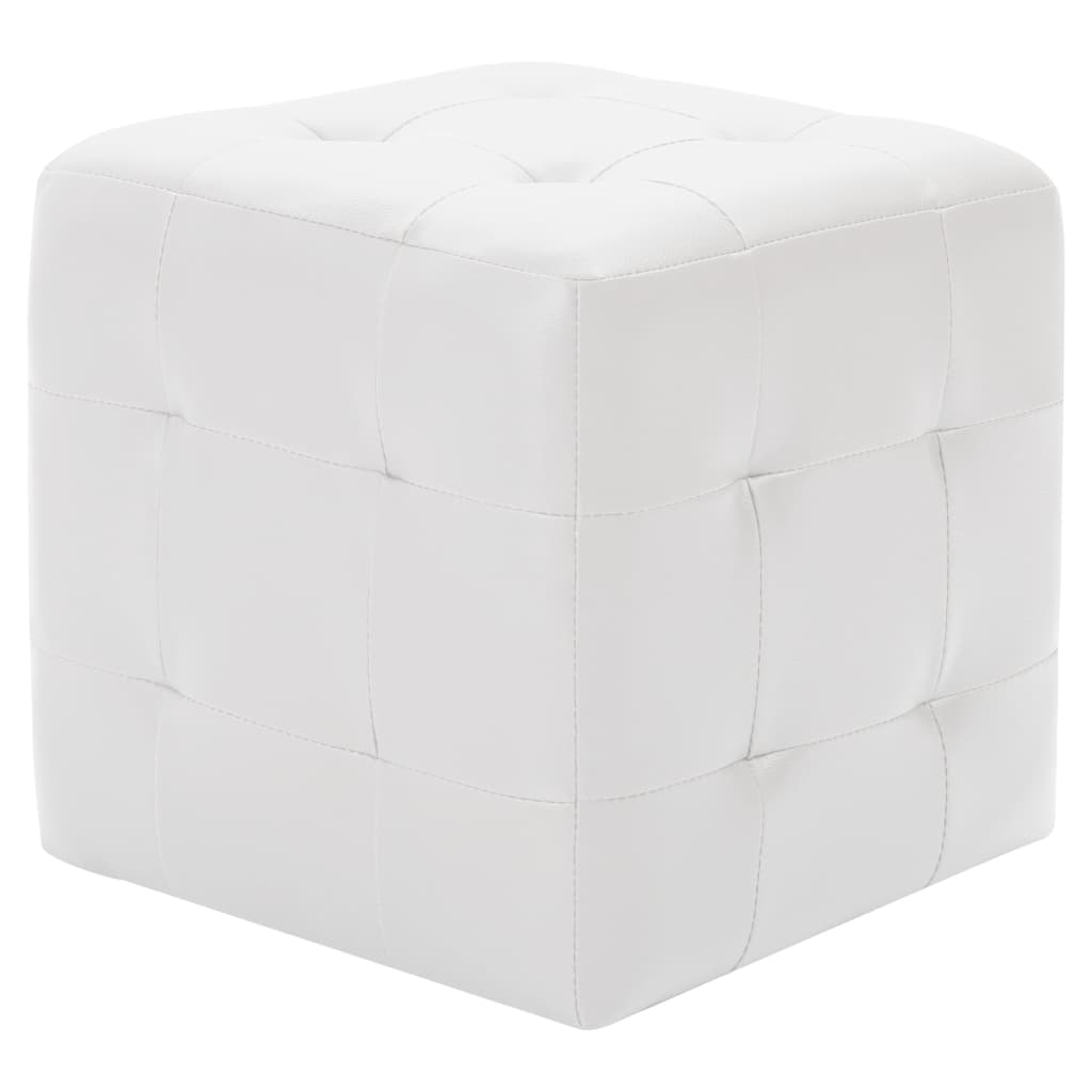 vidaXL Pouf 2 Stk. Weiß 30x30x30 cm Kunstleder