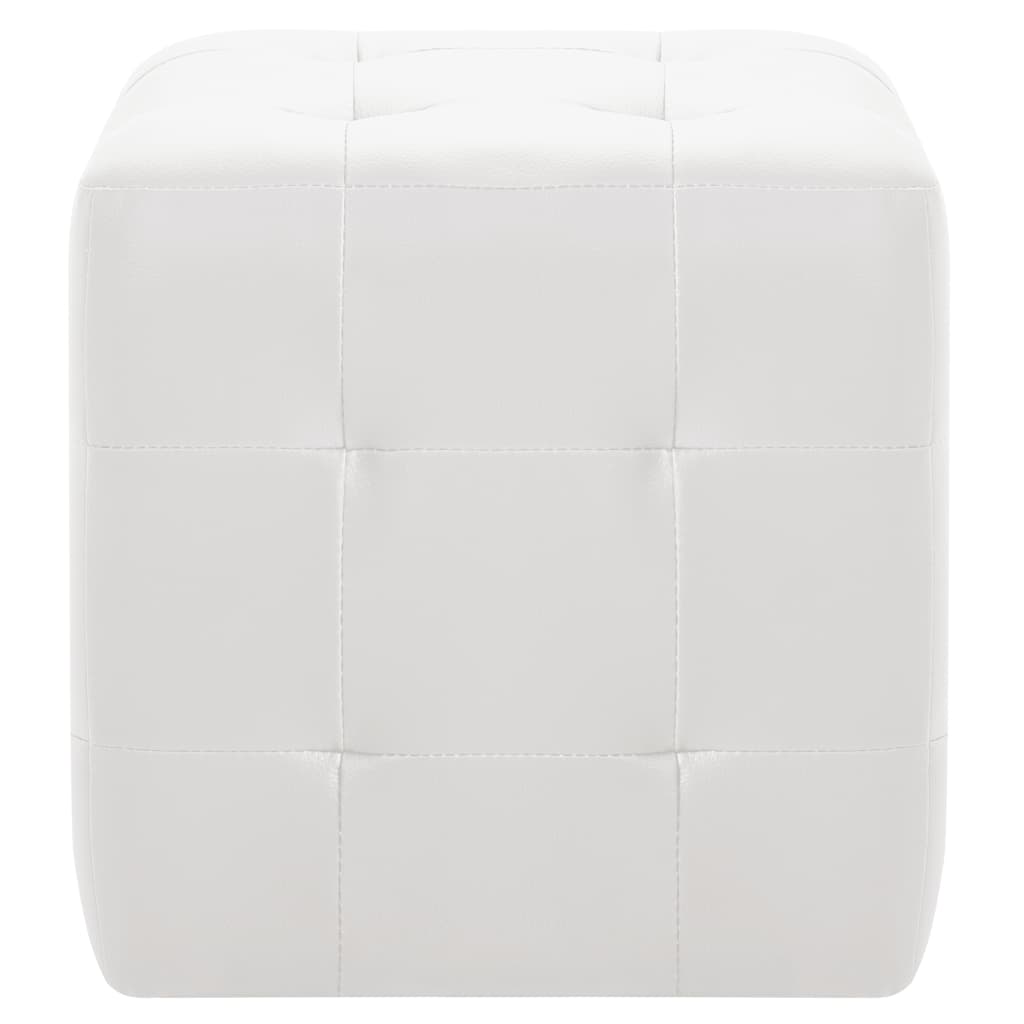 vidaXL Pouf 2 Stk. Weiß 30x30x30 cm Kunstleder