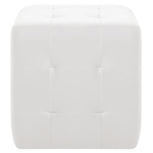 vidaXL Pouf 2 Stk. Weiß 30x30x30 cm Kunstleder