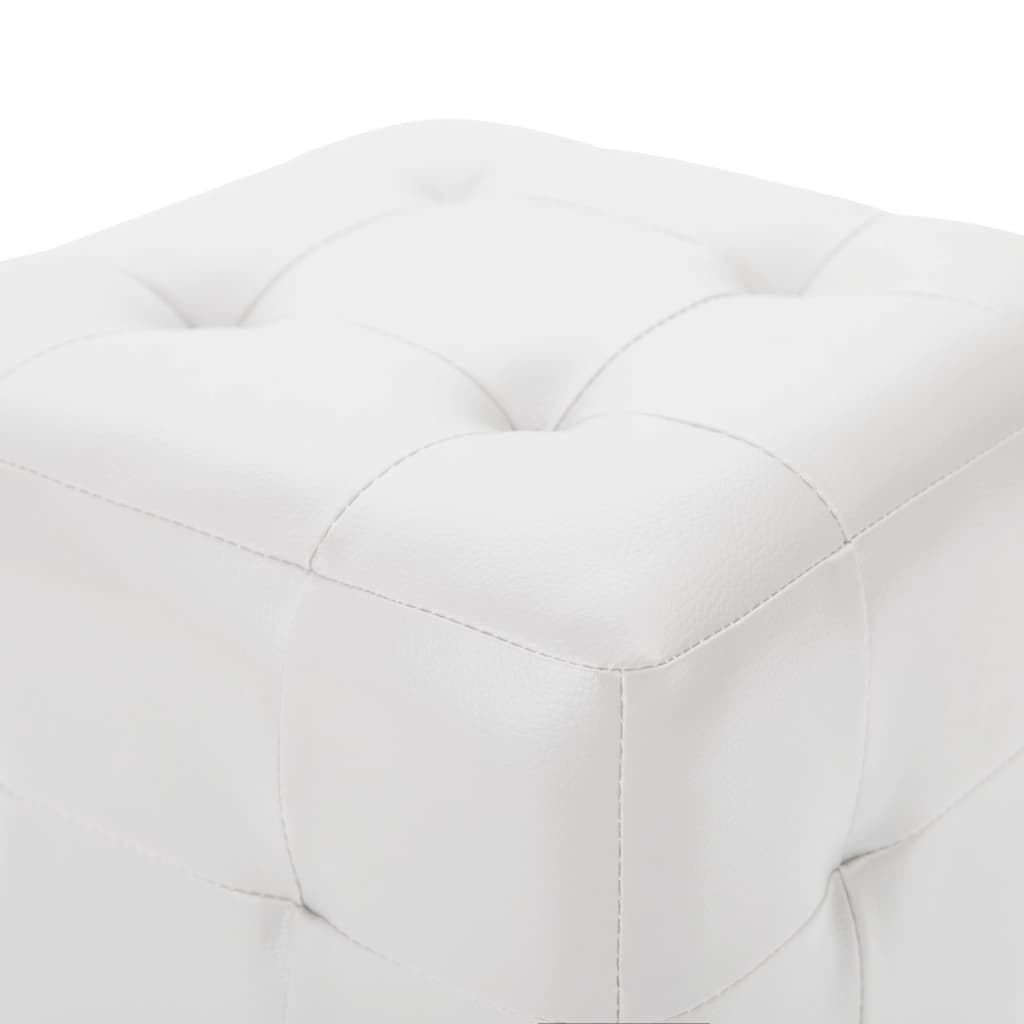 vidaXL Pouf 2 Stk. Weiß 30x30x30 cm Kunstleder