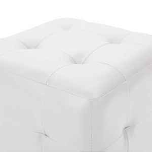 vidaXL Pouf 2 Stk. Weiß 30x30x30 cm Kunstleder