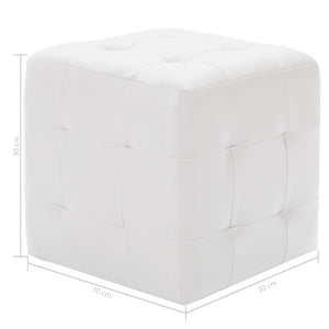 vidaXL Pouf 2 Stk. Weiß 30x30x30 cm Kunstleder