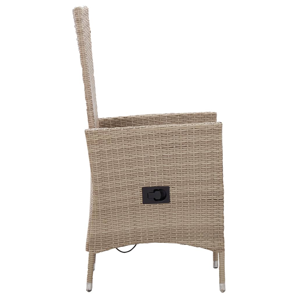 vidaXL Gartenstühle 2 Stk. mit Auflagen Poly Rattan Beige