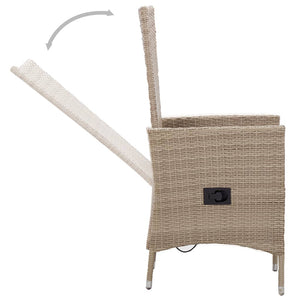 vidaXL Gartenstühle 2 Stk. mit Auflagen Poly Rattan Beige