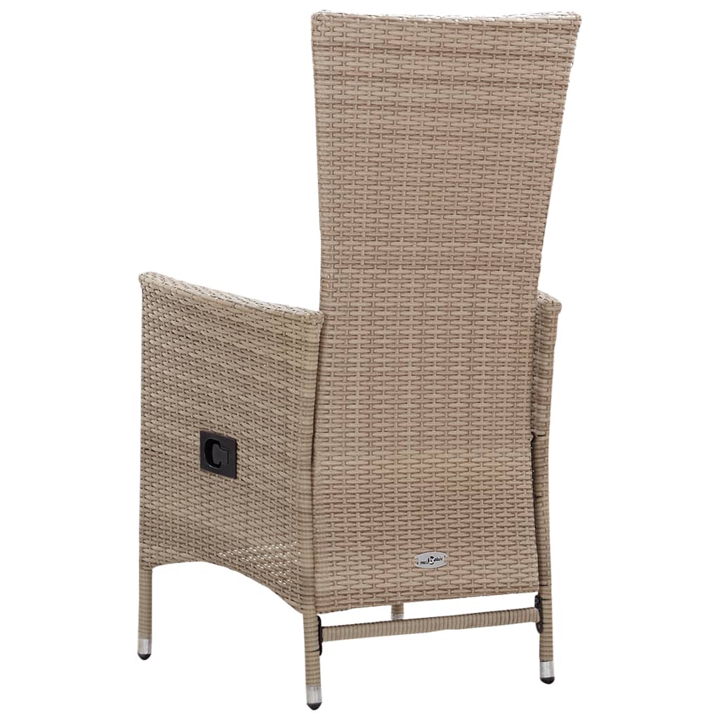 vidaXL Gartenstühle 2 Stk. mit Auflagen Poly Rattan Beige